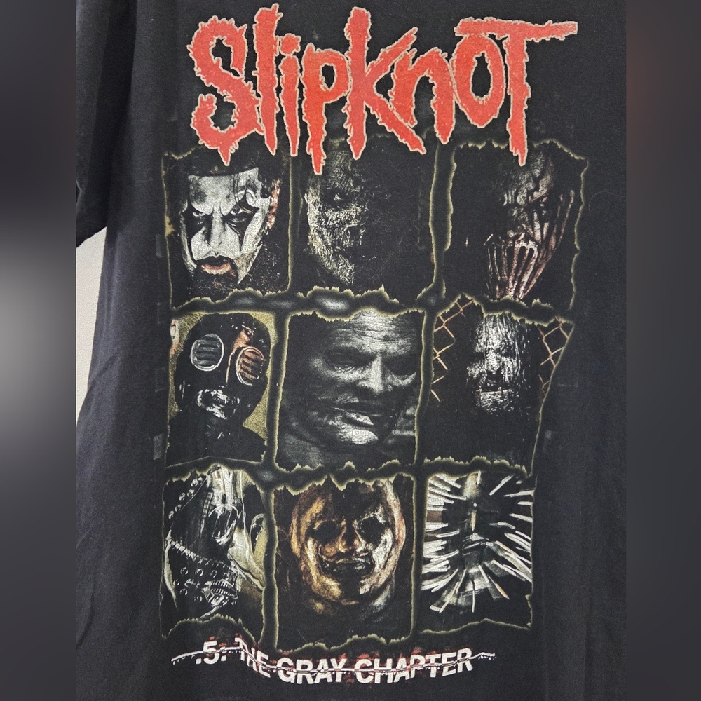 Vtg 2000s Slipknot The Gray Chapter Double Sided Metal Band Tee Large Bay Island - Picture 2 of 10